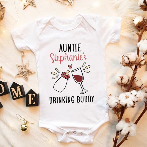 Custom Newborn Onesie, auntie onesie, Newborn Bodysuit, Infant Bodysuit, Newborn Onesie, White Newborn Onesies, aunties bestie onesie, Baby Shirt