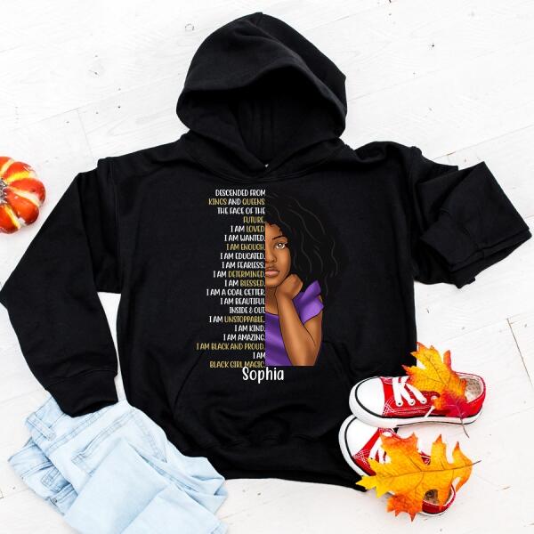 Kids Black Pride Shirt, Mixed Girl Light Skin, Positive Message, Self Care, I am Enough, Biracial, Daughter, Girls Black History, Toddler Gift Pink