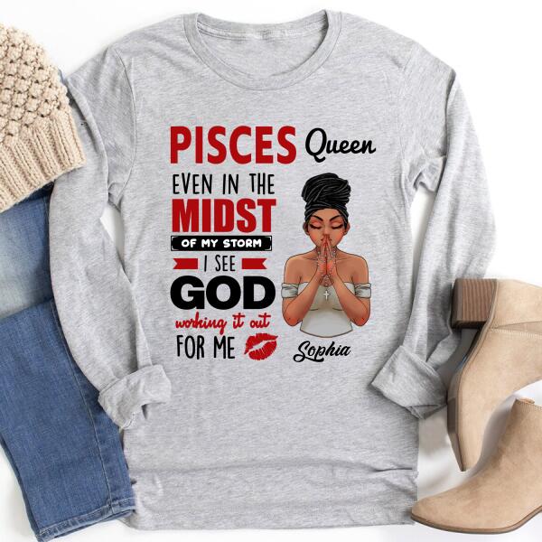 Personalized Pisces Shirt, Pisces Birthday T Shirt, Customize Birthday Shirt For Woman