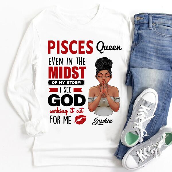 Personalized Pisces Shirt, Pisces Birthday T Shirt, Customize Birthday Shirt For Woman