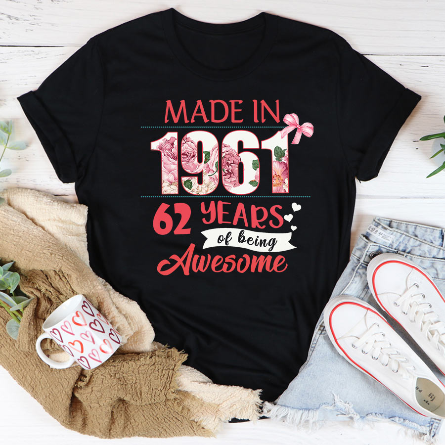 62nd birthday gifts ideas 62nd birthday shirt for her back in 1961 turning 62 shirts 62nd birthday t shirts for woman