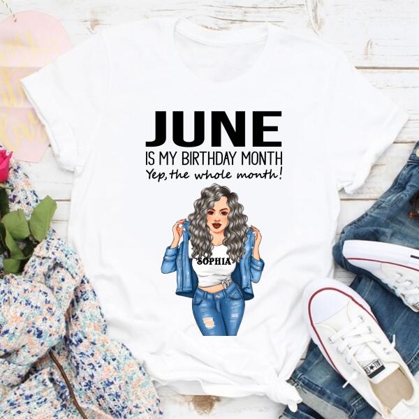 June Birthday Shirt, Custom Birthday Shirt, Queens Born In June, June Birthday Shirts For Woman, June Birthday Gifts