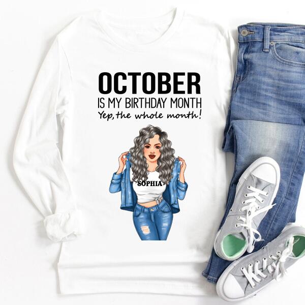 October Birthday Shirt, Custom Birthday Shirt, Queens Born In October, October Birthday Shirts For Woman, October Birthday Gifts