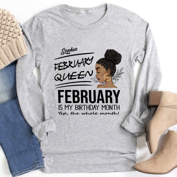 February Birthday Shirt, Custom Birthday Shirt, Queens Born In February, February Birthday Gifts, February shirts for Woman