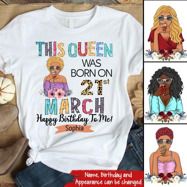 March Birthday Shirt, Custom Birthday Shirt, Queens Born In March, March Birthday Gifts, March shirts for Woman
