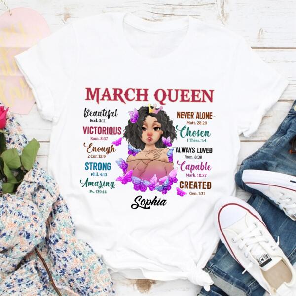 March Birthday Shirt, Custom Birthday Shirt, Queens Born In March, March Birthday Gifts, March shirts for Woman