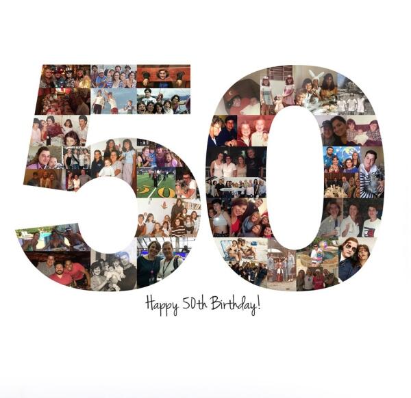 Personalized 50th Birthday Photo Collage Poster