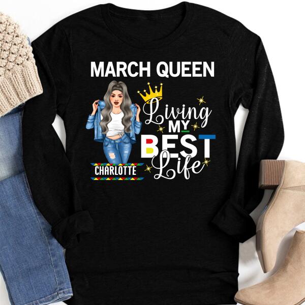 March Birthday Shirt, Custom Birthday Shirt, Queens Born In March, March Birthday Gifts, March shirts for Woman