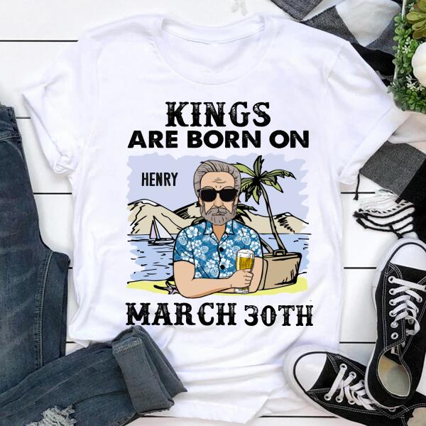 Personalized Birthday T Shirt, kings are born in march t shirt, personalized birthday gifts for him, march man t shirts, birthday gifts for men, march birthday shirts for men