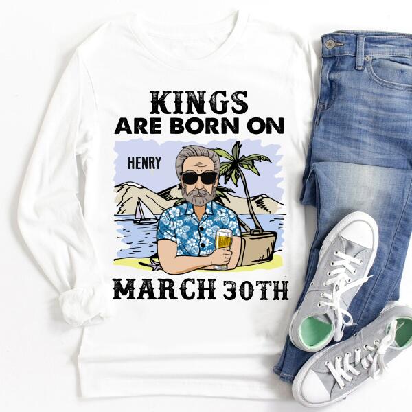 Personalized Birthday T Shirt, kings are born in march t shirt, personalized birthday gifts for him, march man t shirts, birthday gifts for men, march birthday shirts for men