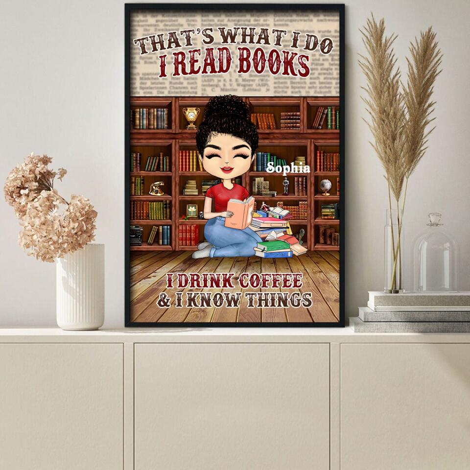 A Girl Who Loves Books Reading - Reading Gift - Personalized Custom Poster