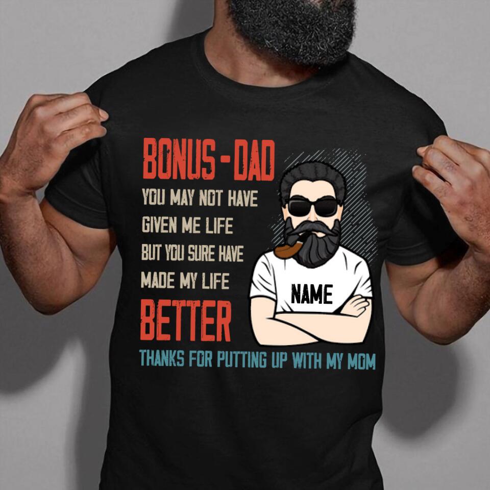 Personalized Fathers Day Shirts, Father‘s Day T Shirts, Father’s Day Gift Ideas From Son, Bonus Dad Shirt, Fathers Day Shirts For Dad, Bonus Dad Gifts For Father‘s Day, Father Day Gift
