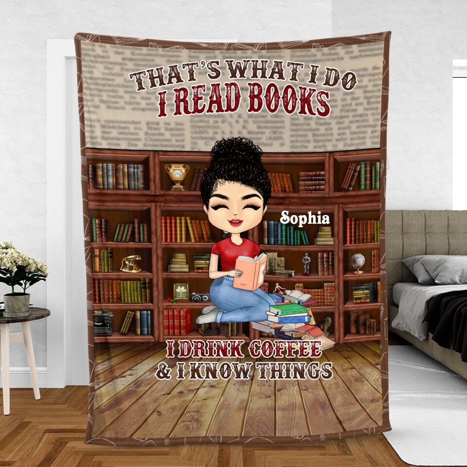 A Girl Who Loves Books Reading - Reading Gift - Personalized Custom Blanket