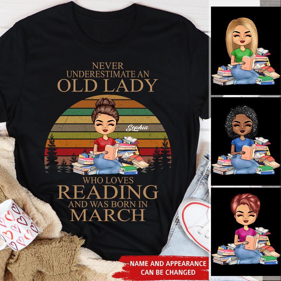March Birthday Shirt, Custom Birthday Shirt, Queens Born In March, March Birthday Gifts, March shirts for Woman, Book Lover Shirt, Reading Gifts Cotton Shirt, Just A Girl Who Loves Books