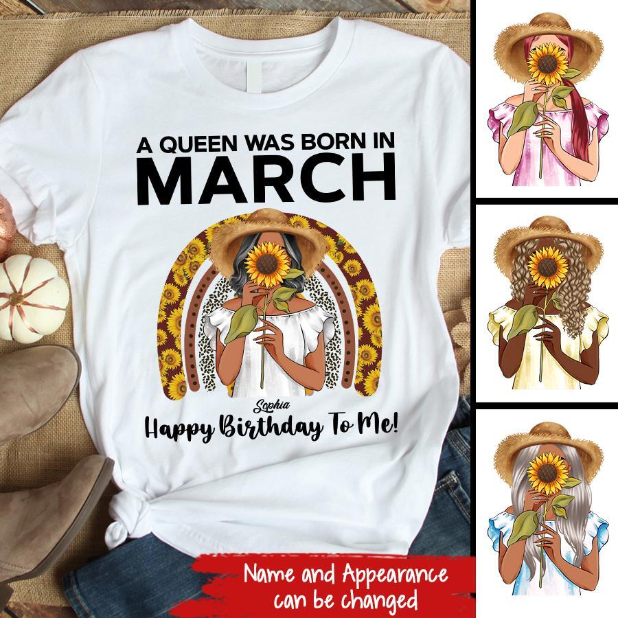 March Birthday Shirt, Custom Birthday Shirt, Queens Born In March, March Birthday Gifts, March shirts for Woman