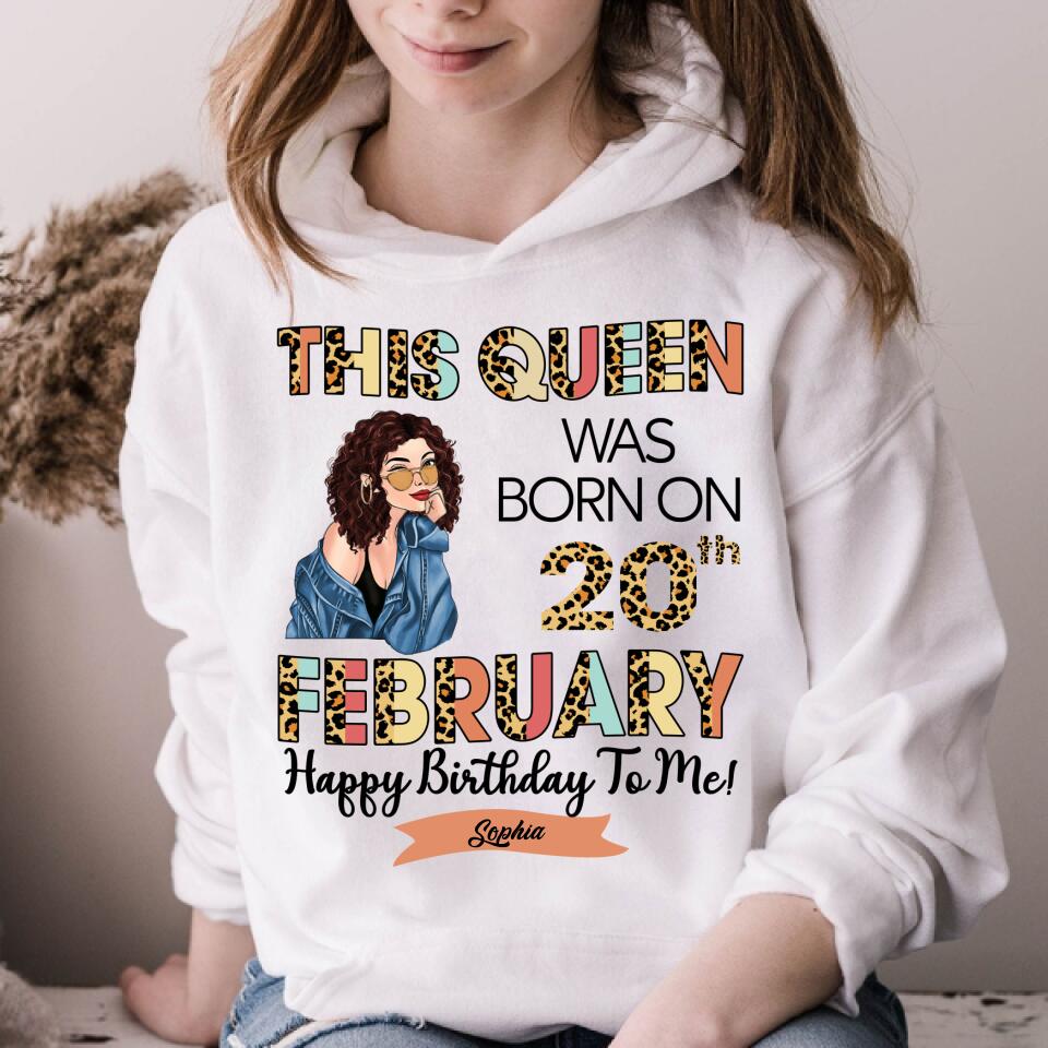 Custom February Birthday Shirt For Woman, Queens Are Born In February Gifts, Melanin Afro Woman Shirt, Black Girl Tee, Afro Queen Gift