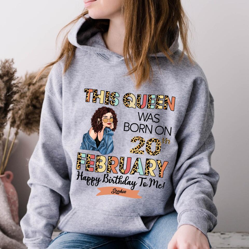 Custom February Birthday Shirt For Woman, Queens Are Born In February Gifts, Melanin Afro Woman Shirt, Black Girl Tee, Afro Queen Gift