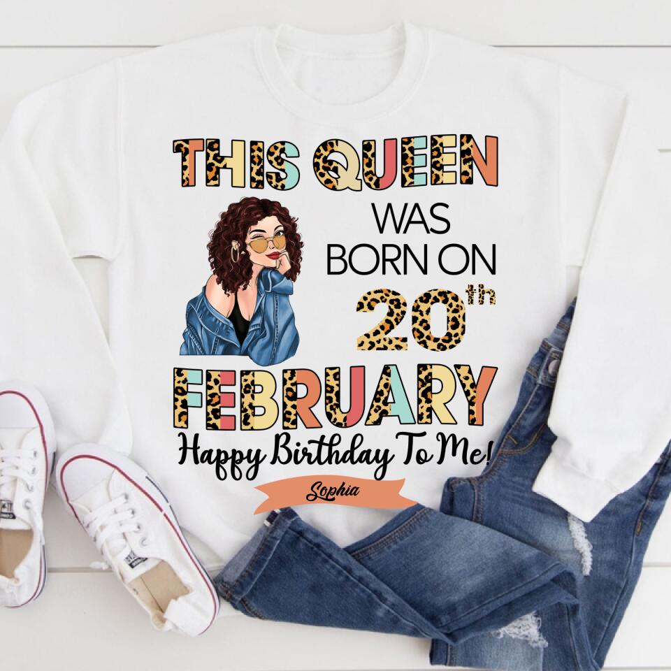 Custom February Birthday Shirt For Woman, Queens Are Born In February Gifts, Melanin Afro Woman Shirt, Black Girl Tee, Afro Queen Gift