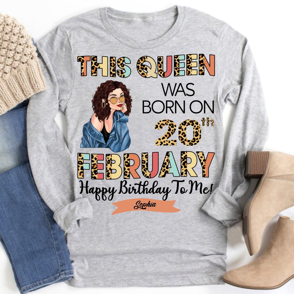 Custom February Birthday Shirt For Woman, Queens Are Born In February Gifts, Melanin Afro Woman Shirt, Black Girl Tee, Afro Queen Gift