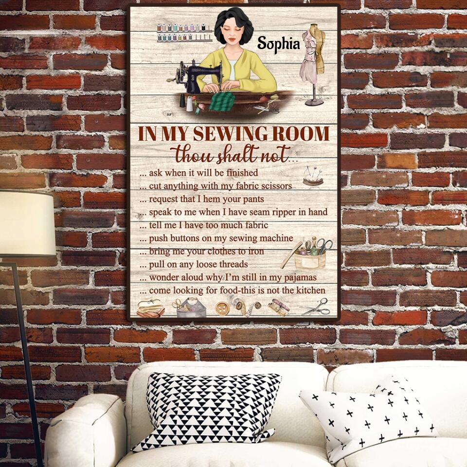 Welcome To My Woman Cave Sewing Room Personalized Poster