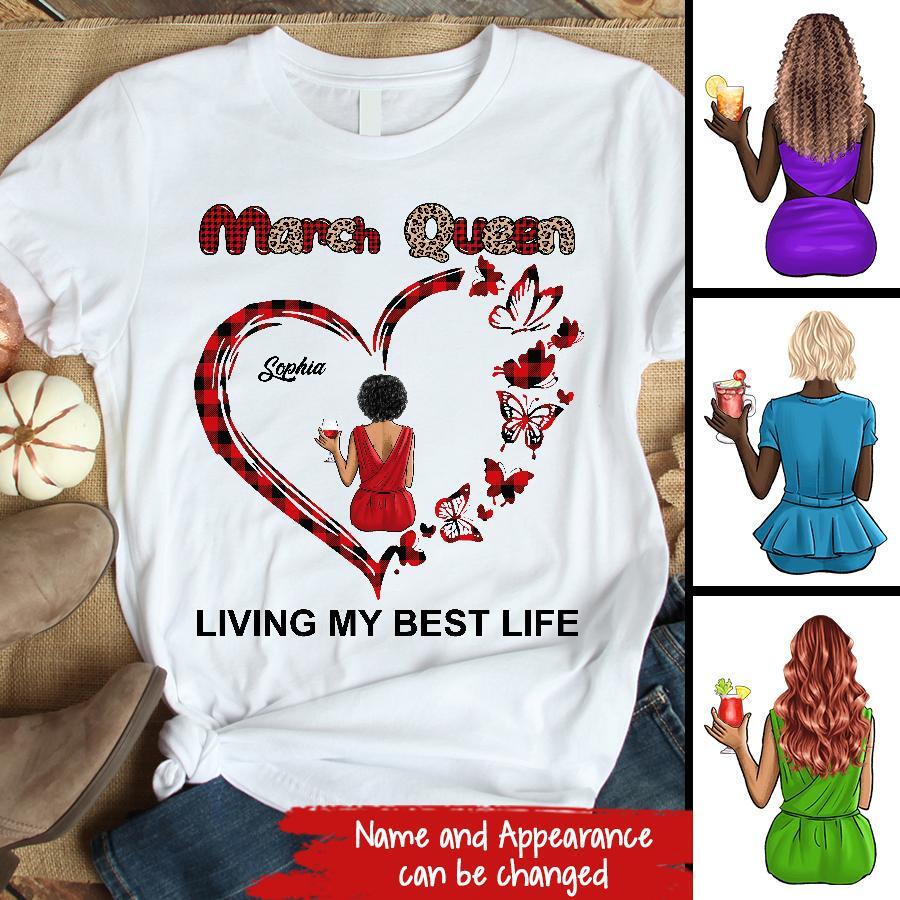 March Birthday Shirt, Custom Birthday Shirt, Queens Born In March, March Birthday Gifts, March shirts for Woman