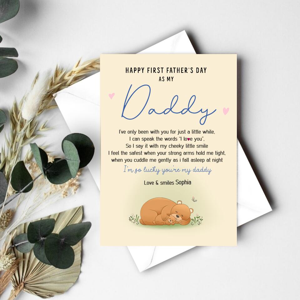 Personalised Fathers Day Card - Father&#39;s Day Gift Cards - Fathers Day Greetings - Dad Cards - Happy Fathers Day Card - First Fathers Day Card - Bear Cards - Father Day Gift