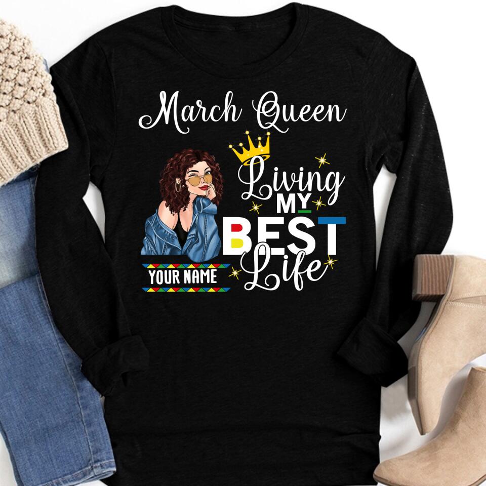 March Birthday Shirt, Custom Birthday Shirt, Queens Born In March, March Birthday Gifts, March shirts for Woman