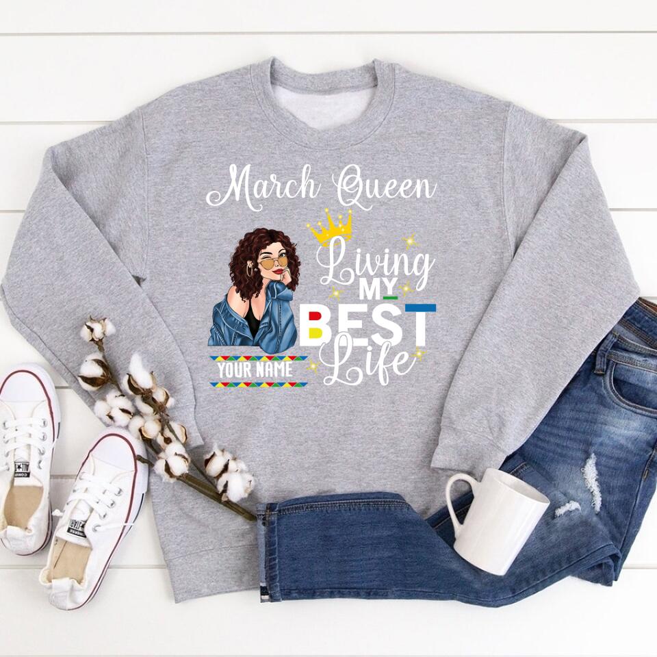 March Birthday Shirt, Custom Birthday Shirt, Queens Born In March, March Birthday Gifts, March shirts for Woman