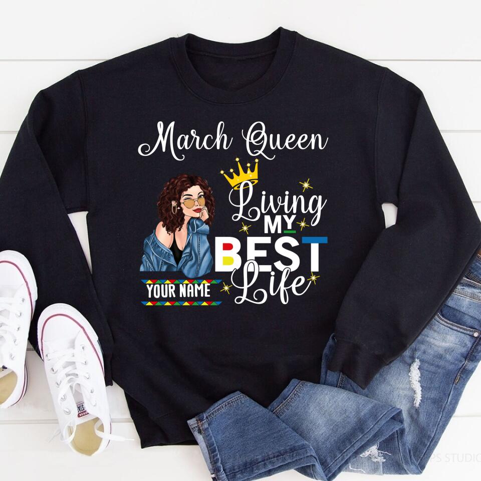 March Birthday Shirt, Custom Birthday Shirt, Queens Born In March, March Birthday Gifts, March shirts for Woman