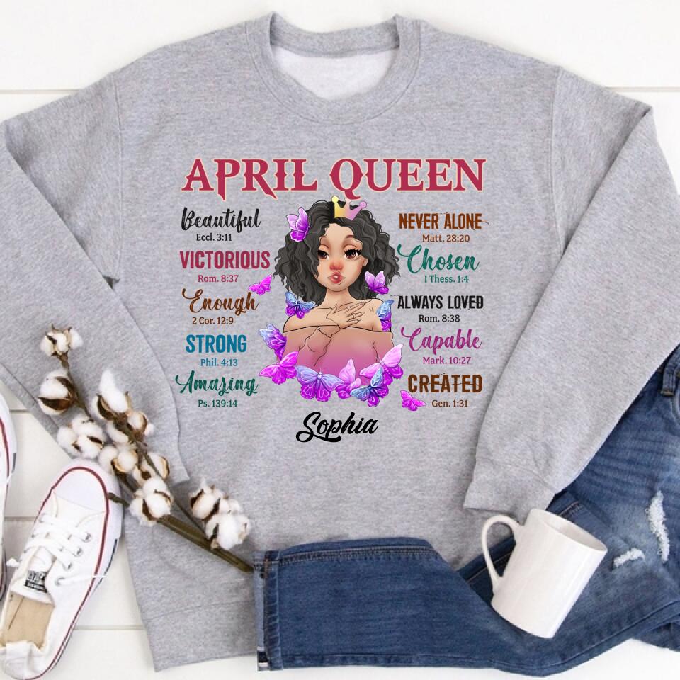 April Birthday Shirt, Custom Birthday Shirt, Queens Born In April, April Birthday Gifts, April shirts for Woman