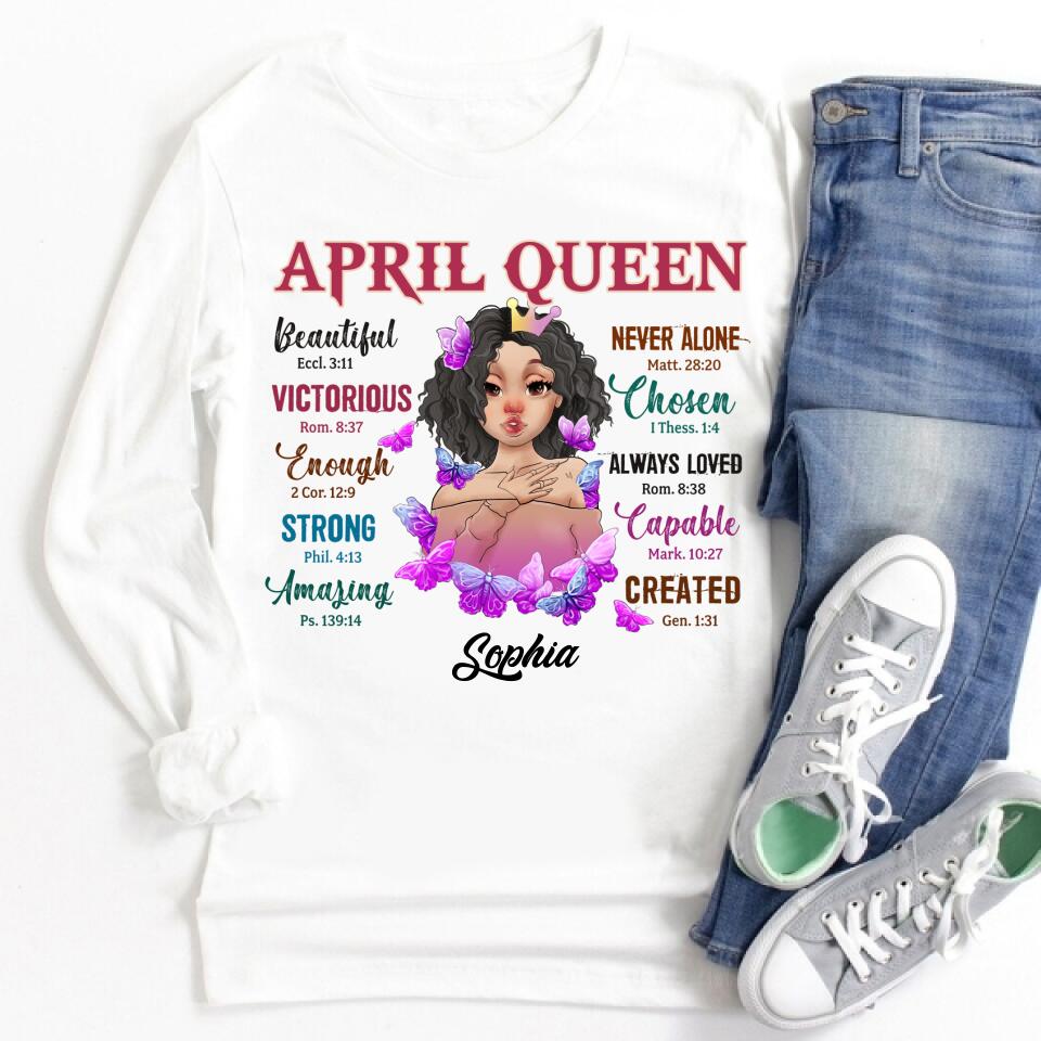 April Birthday Shirt, Custom Birthday Shirt, Queens Born In April, April Birthday Gifts, April shirts for Woman
