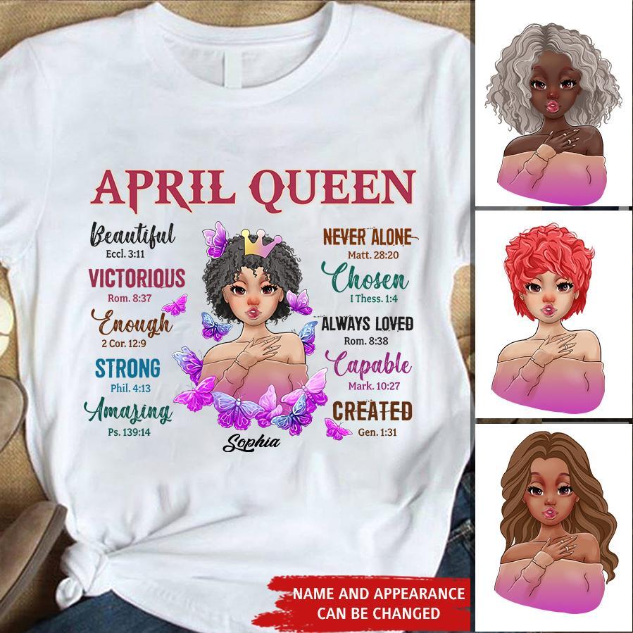 April Birthday Shirt, Custom Birthday Shirt, Queens Born In April, April Birthday Gifts, April shirts for Woman