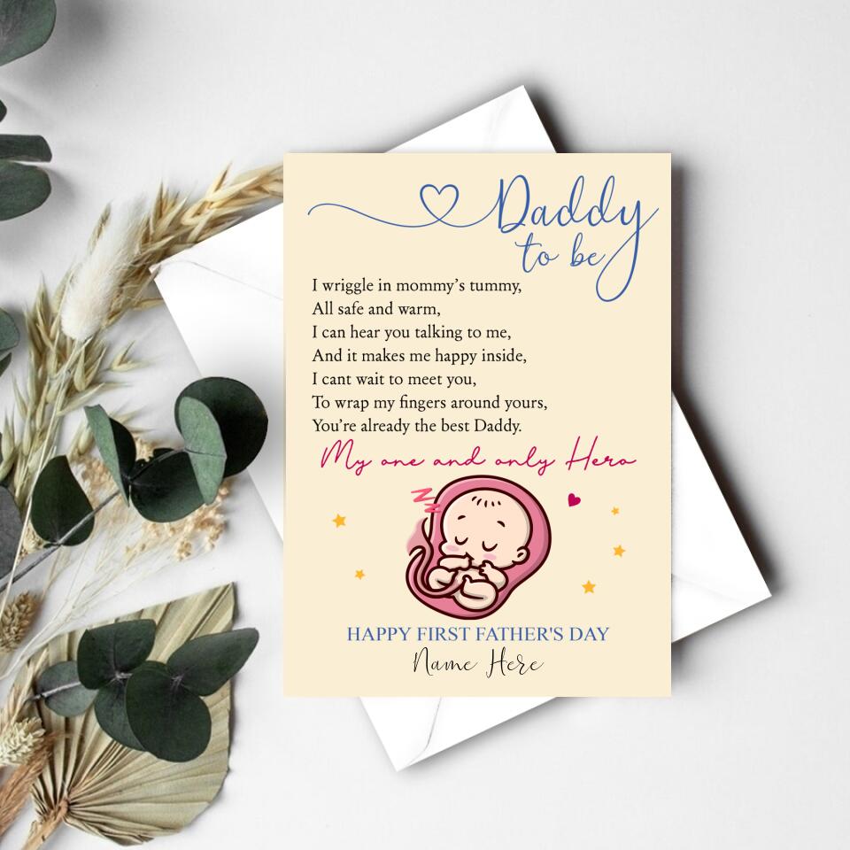 Personalised Fathers Day Card - Father&#39;s Day Gift Cards - Fathers Day Greetings - Dad Cards - Happy Fathers Day Card - First Fathers Day Card - Fathers Day Card From Bump - Father Day Gift