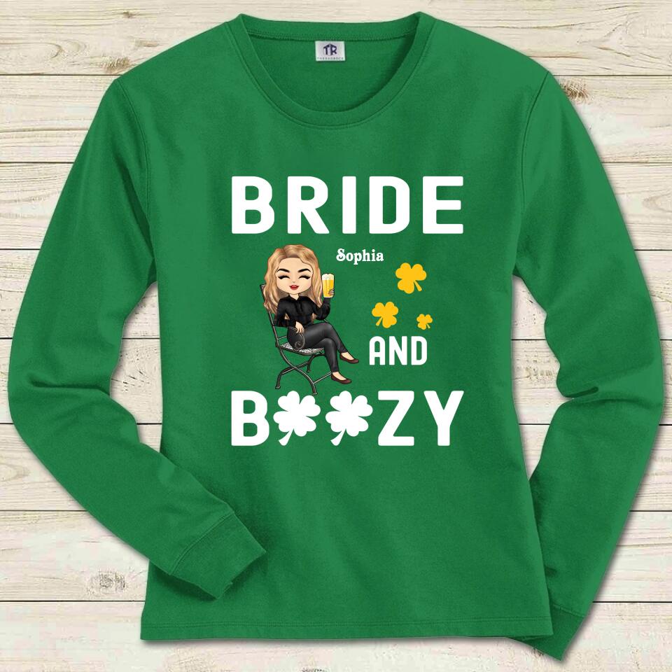 Bride and Boozy Bad and Boozy shirt, St Patrick‘s Day Bachelorette Party Shirts, Patrick’s day beer shirt, Lucky in Love shirt, Bride shirt