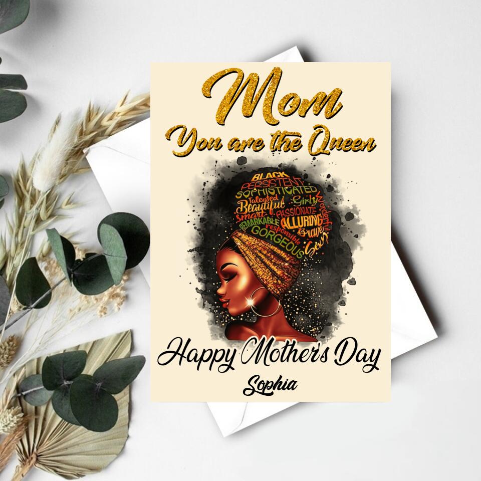 Custom Mothers Day Card - Mother&#39;s Day Gift Cards - Black Mahogany Happy Mothers Day African American - Mom&#39;s Card - Mother&#39;s Day Gift From Daughter - Mother Day Gift