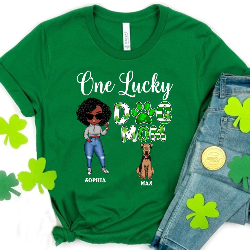 Dog Mom - Personalized Shirt - Gift For Dog Mom - Cartoon Girl