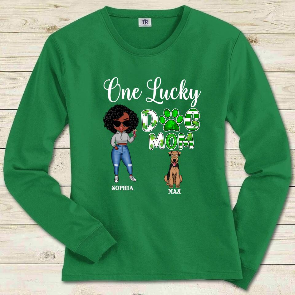 Dog Mom - Personalized Shirt - Gift For Dog Mom - Cartoon Girl