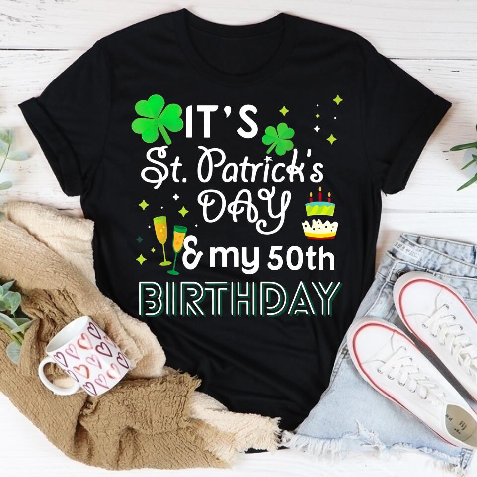 Birthday St Patricks Day Shirt , St Pattys, St Paddy, Four Leaf Clover, Shamrock Shirts, Patrick&#39;s Day. Custome Number