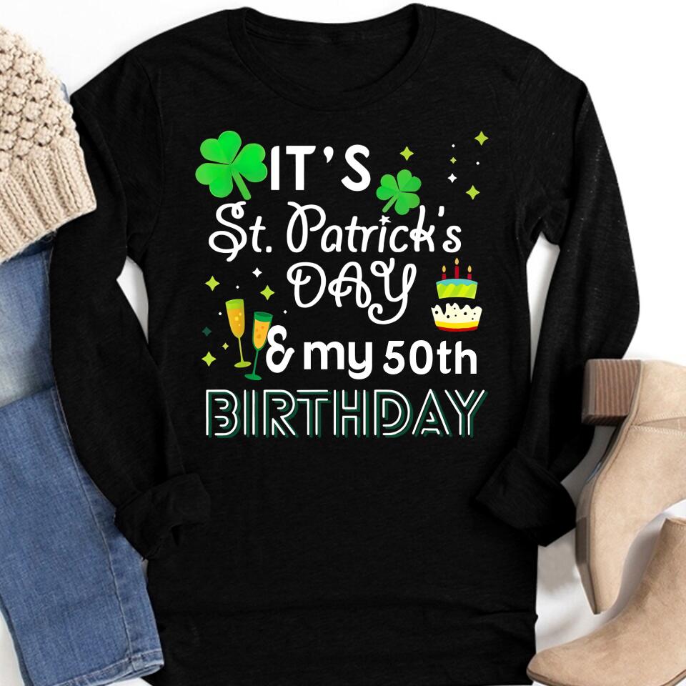 Birthday St Patricks Day Shirt , St Pattys, St Paddy, Four Leaf Clover, Shamrock Shirts, Patrick&#39;s Day. Custome Number