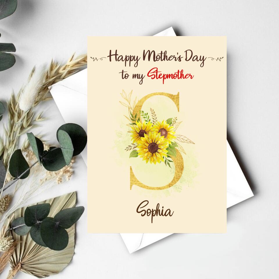 Custom Mothers Day Card - Stepmom Mothers Day Card -  Mother&#39;s Day Gift Cards - Happy Mothers Day Card - Mom&#39;s Card - Mother&#39;s Day Gift From Daughter - Mother Day Gift