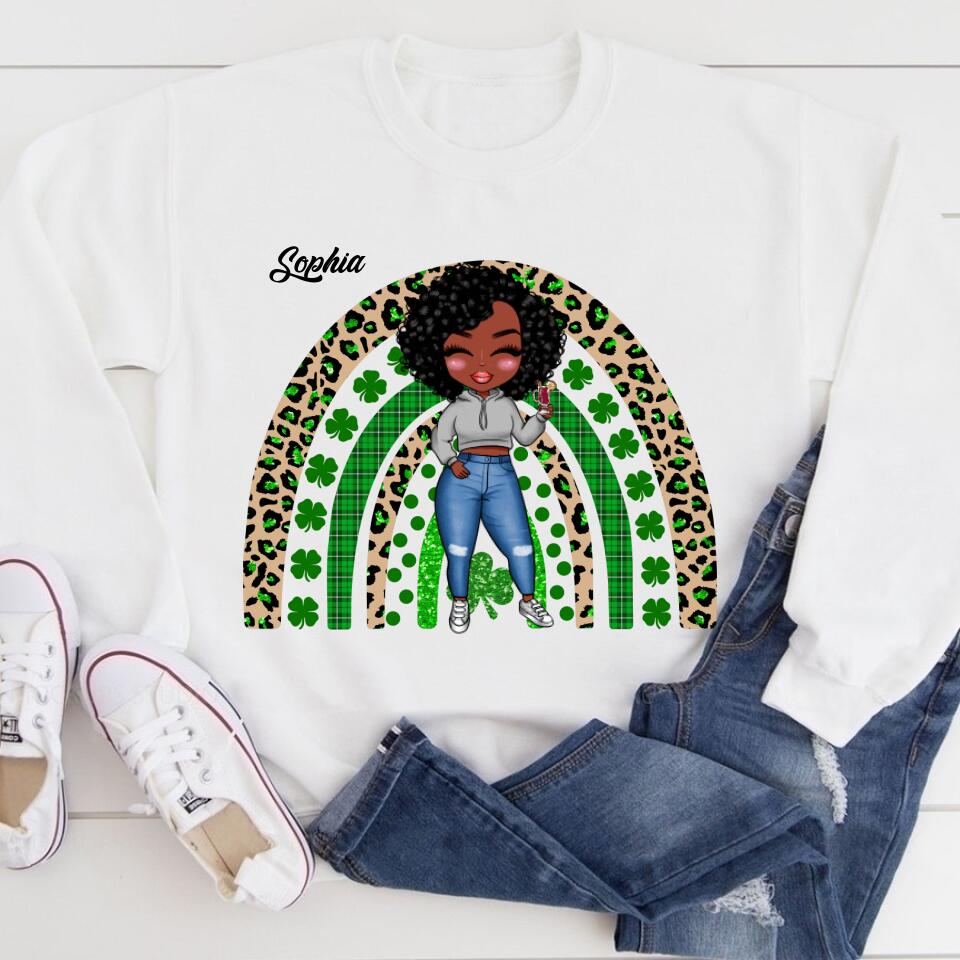 Shamrock Leopard Rainbow St Patrick‘s Day T-Shirt, Vintage St Patricks Day Shirt, Cute St Paddys Tee, Gift For BFF, Unisex Shirt.