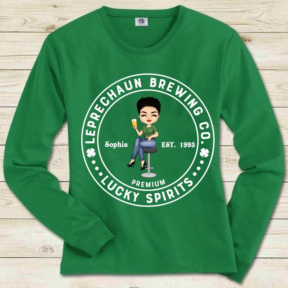 Leprechaun Brewing Co Shirt, Retro St Patricks Day Gift, Vintage Irish Shirt, Lucky Spirits Shirt, St Patty Day Shirt, Irish Shirt Gifts
