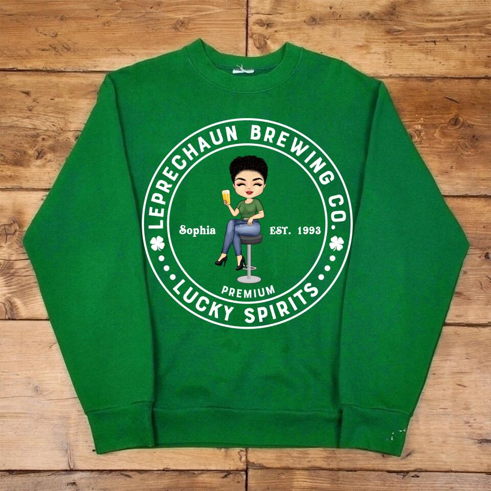 Leprechaun Brewing Co Shirt, Retro St Patricks Day Gift, Vintage Irish Shirt, Lucky Spirits Shirt, St Patty Day Shirt, Irish Shirt Gifts