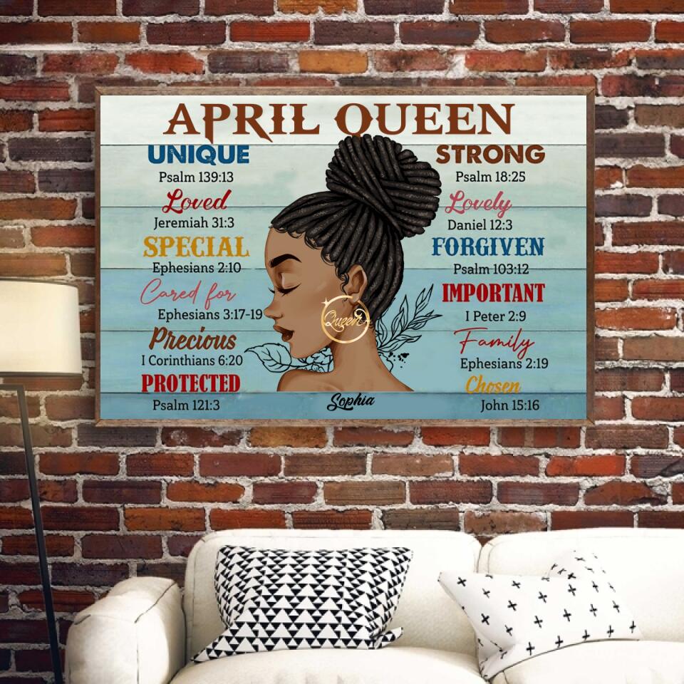 Personalised birthday posters, April poster, happy birthday poster with name, custom birthday poster