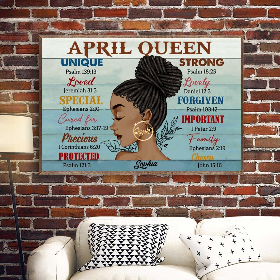 Personalised birthday posters, April poster, happy birthday poster with name, custom birthday poster