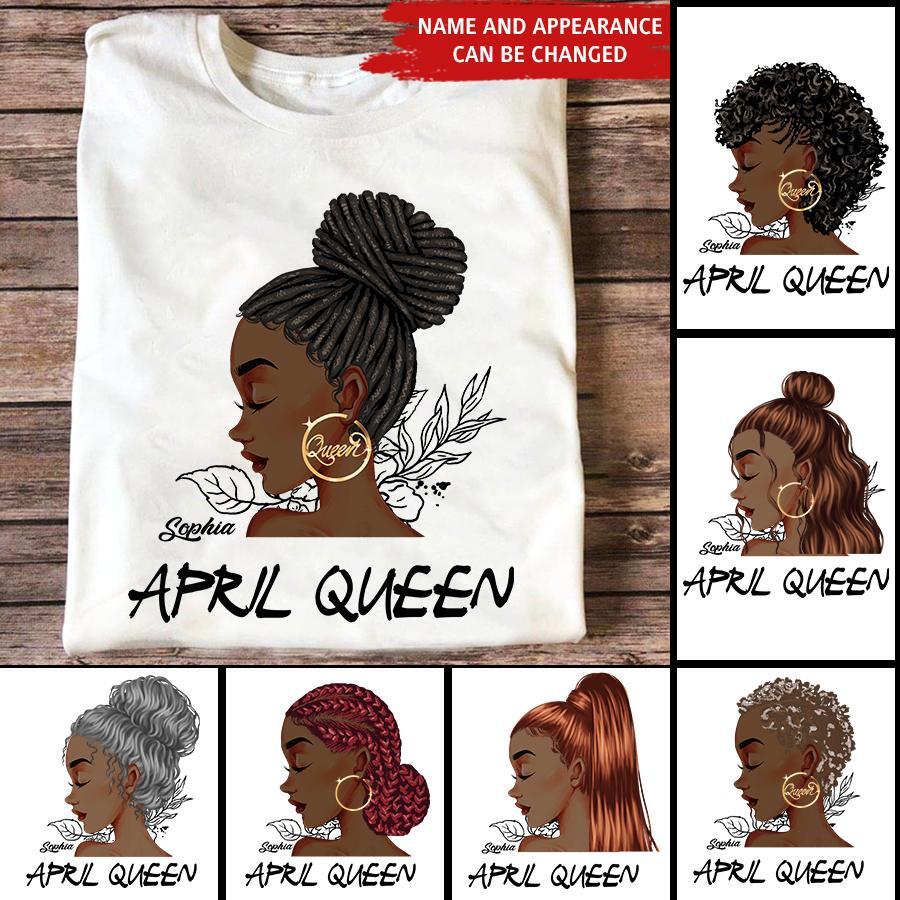 April Birthday Shirt, Custom Birthday Shirt, Queens Born In April, April Birthday Gifts, April shirts for Woman
