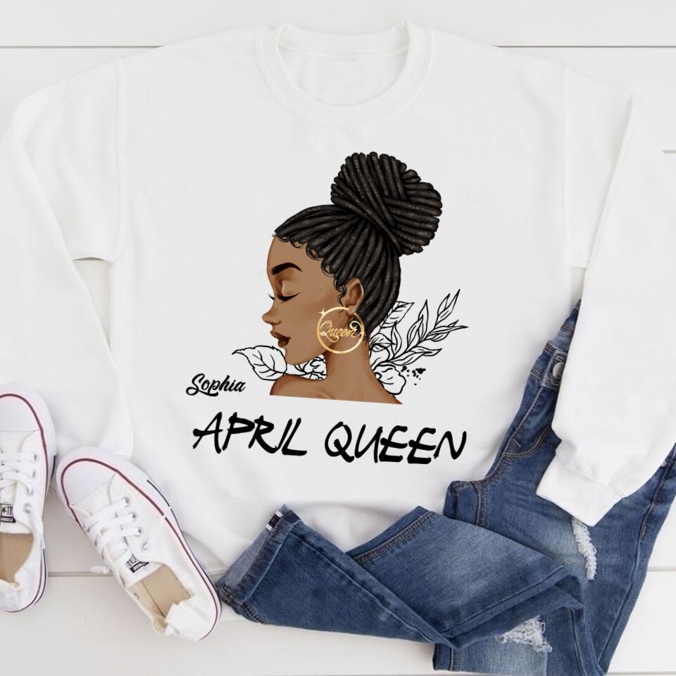 April Birthday Shirt, Custom Birthday Shirt, Queens Born In April, April Birthday Gifts, April shirts for Woman
