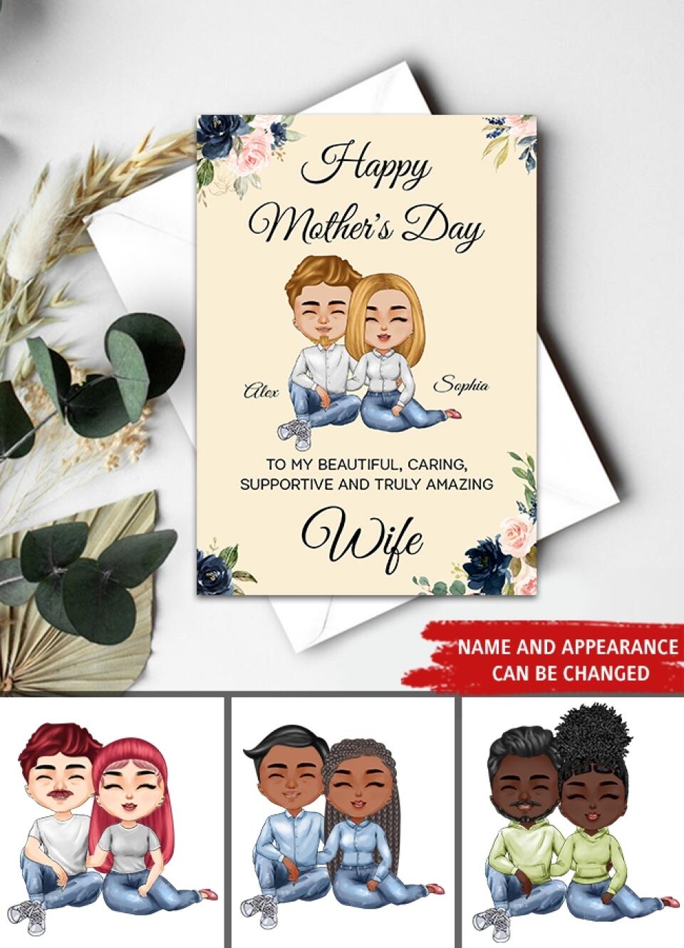 Custom Mothers Day Card - Mothers Day Card From Husband - Mother's Day Gift Cards - Happy Mothers Day Card - Mom's Card - Mother's Day Gift From Daughter - Mother Day Gift