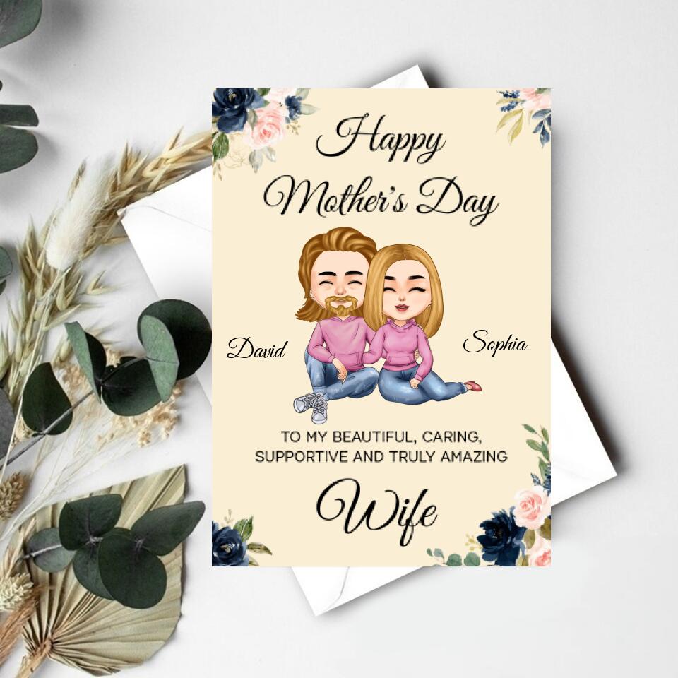 Custom Mothers Day Card - Mothers Day Card From Husband - Mother&#39;s Day Gift Cards - Happy Mothers Day Card - Mom&#39;s Card - Mother&#39;s Day Gift From Daughter - Mother Day Gift