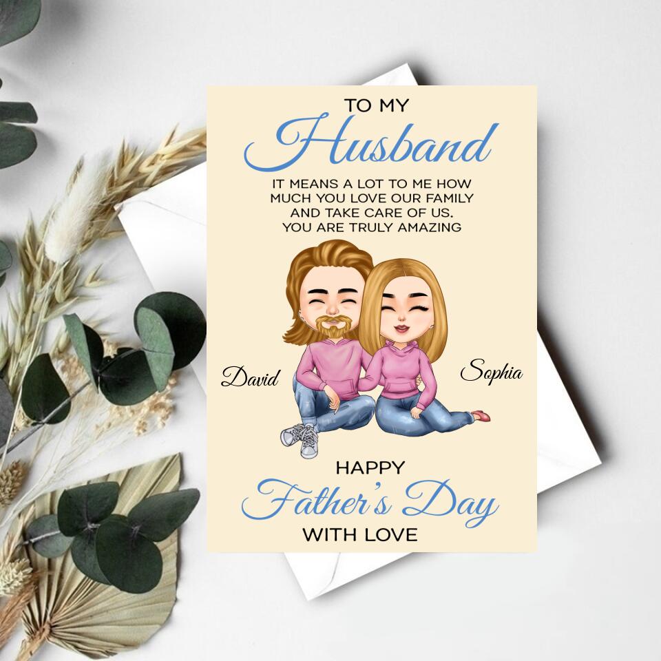 Personalised Fathers Day Card - Fathers Day Card From Wife - Father&#39;s Day Gift Cards - Fathers Day Greetings - Dad Cards - Happy Fathers Day Card - First Fathers Day Card - Father Day Gift